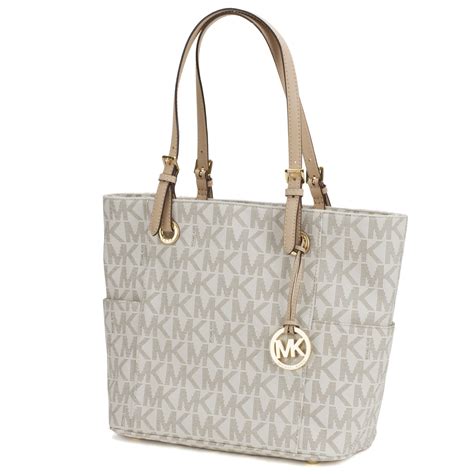 michael kors logo large vanilla totes|Michael Kors eva tote.